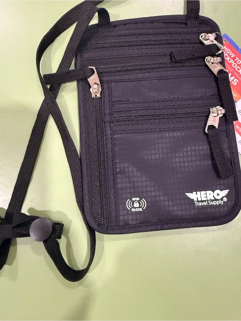 Black RFID Neck Pouch